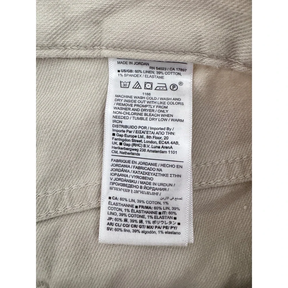 Banana Republic Slim Linen Traveler Pants Mens 36 Light tan minimalist